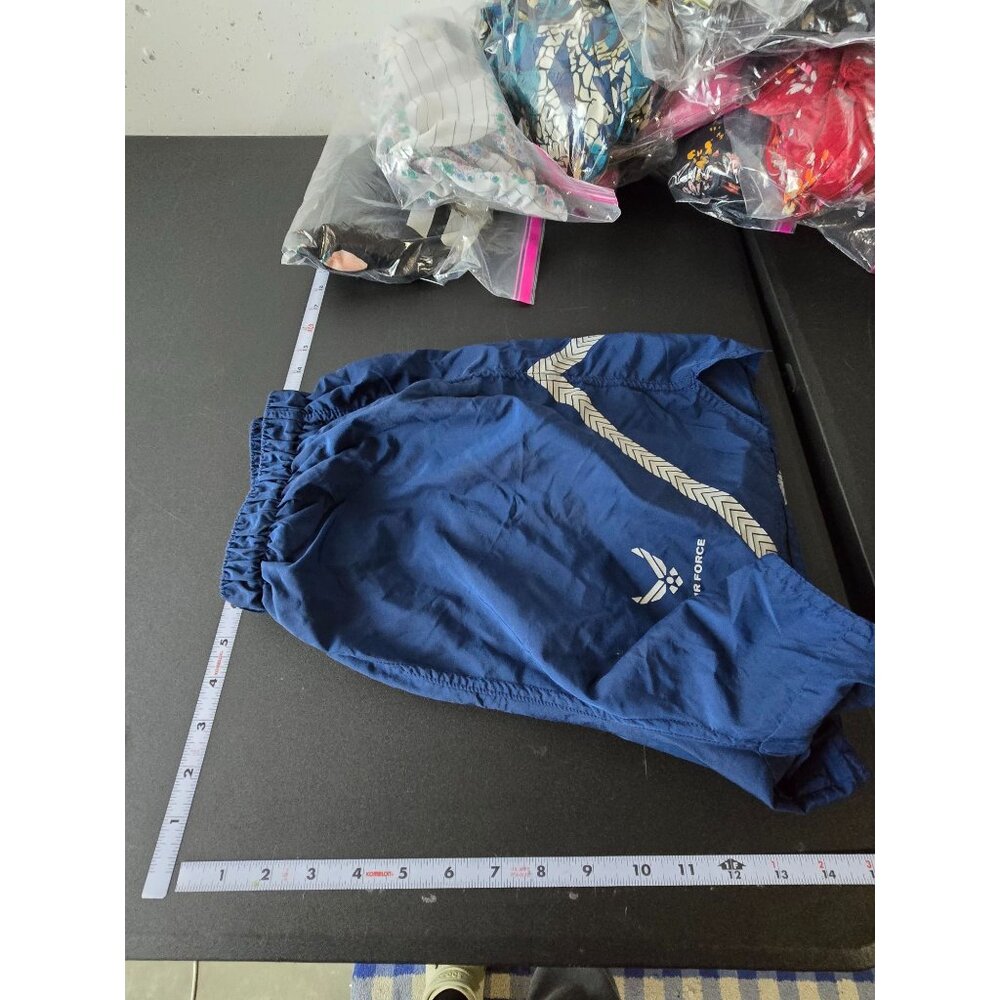 US Air Force Mens Blue Trunks Physical Training Uniform PTU Size Medium Shorts - Picture 7 of 11